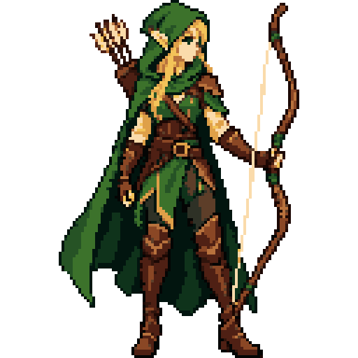 Elf archer: Draw and loose